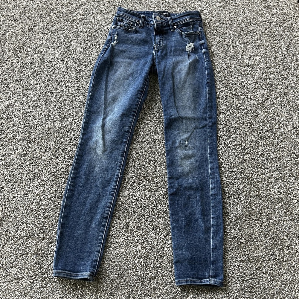 Lucky Brand Ava Super Skinny Jeans Womens 00 Med Wash Blue Stretch Denim